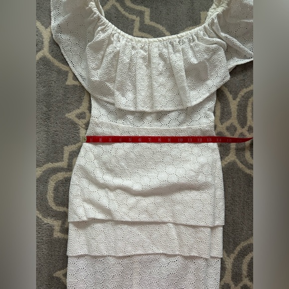 Greta Constantine Size 0-2 White Eyelet Dress - Picture 8 of 10